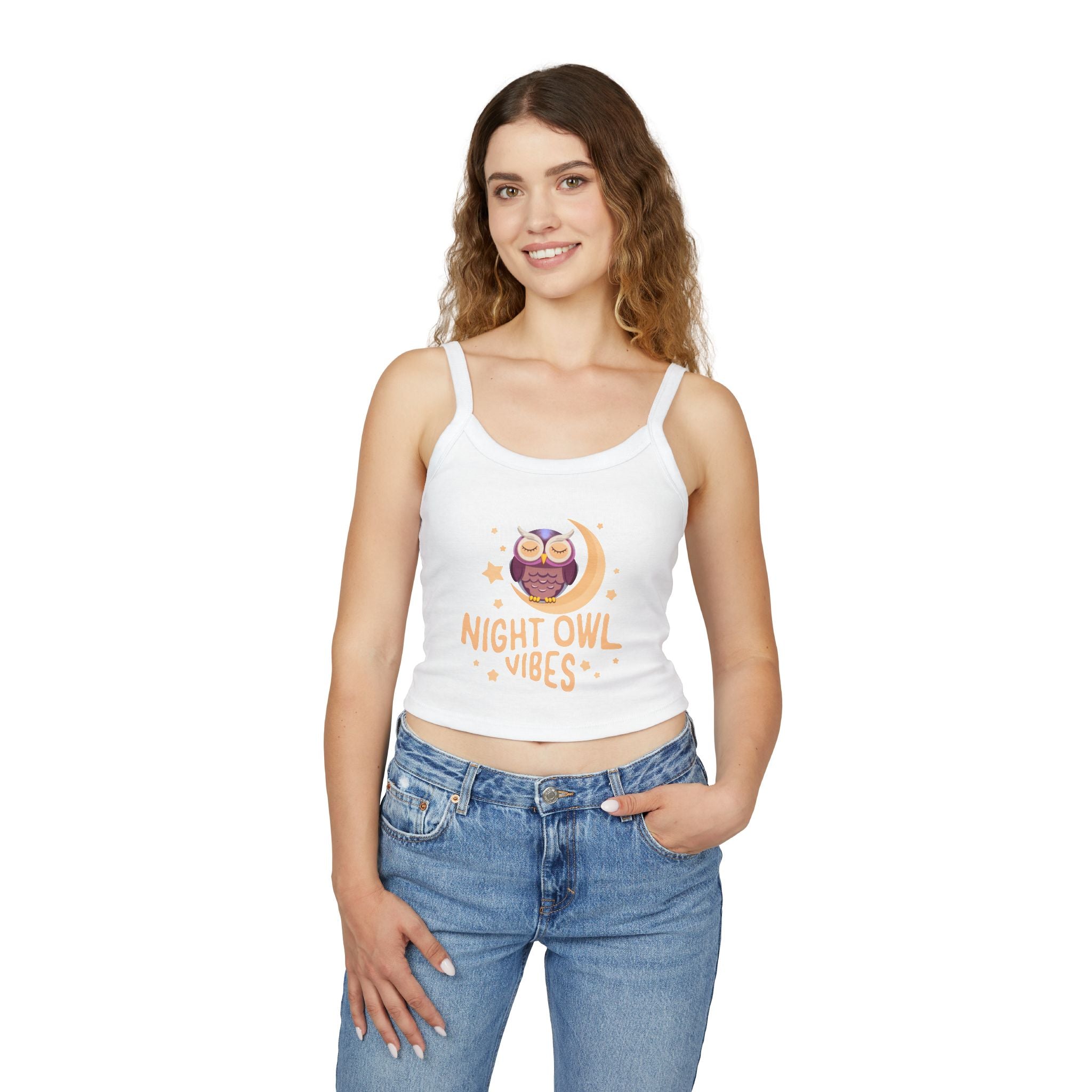 Night Owl Vibes - Women's Spaghetti Strap Tank Top