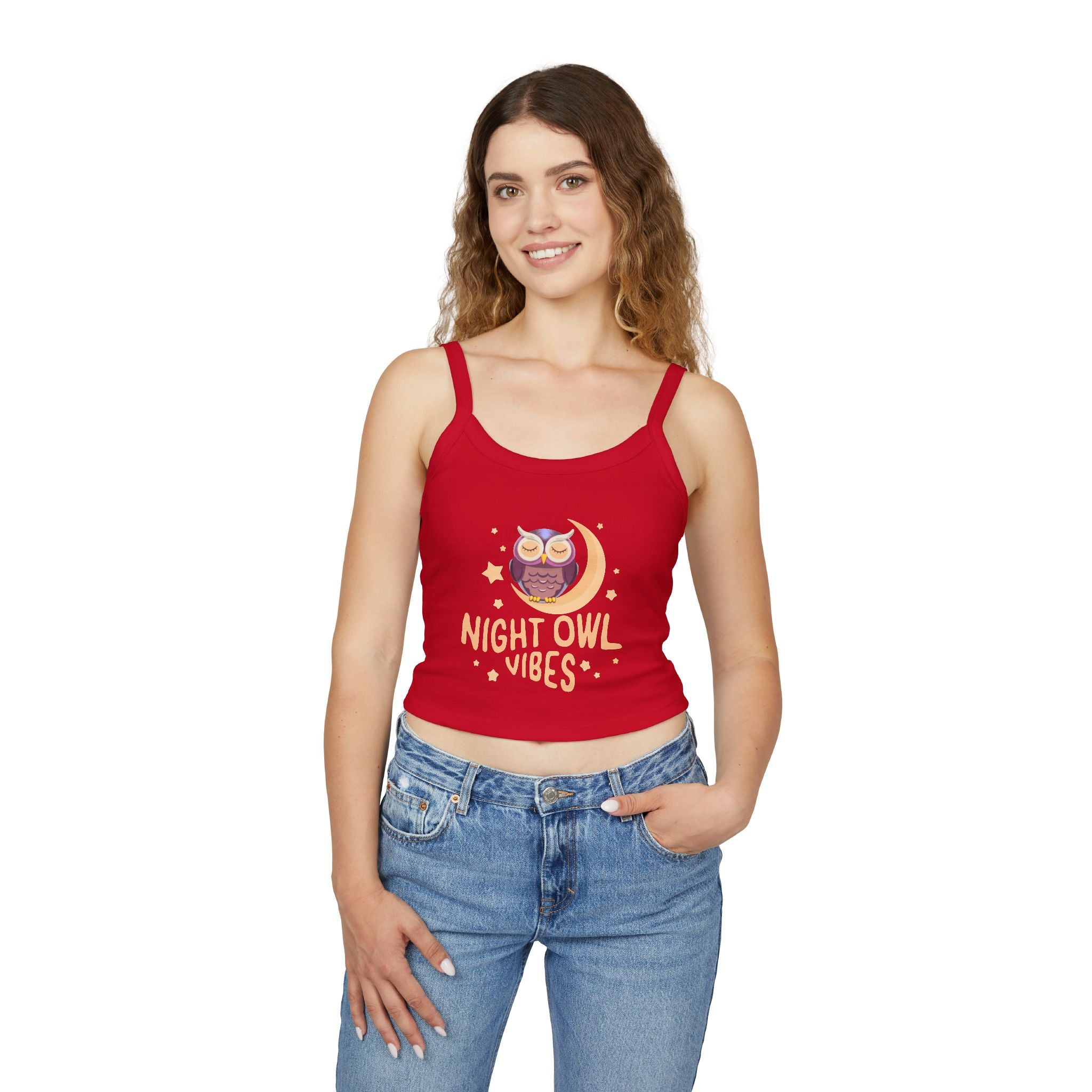 Night Owl Vibes - Women's Spaghetti Strap Tank Top