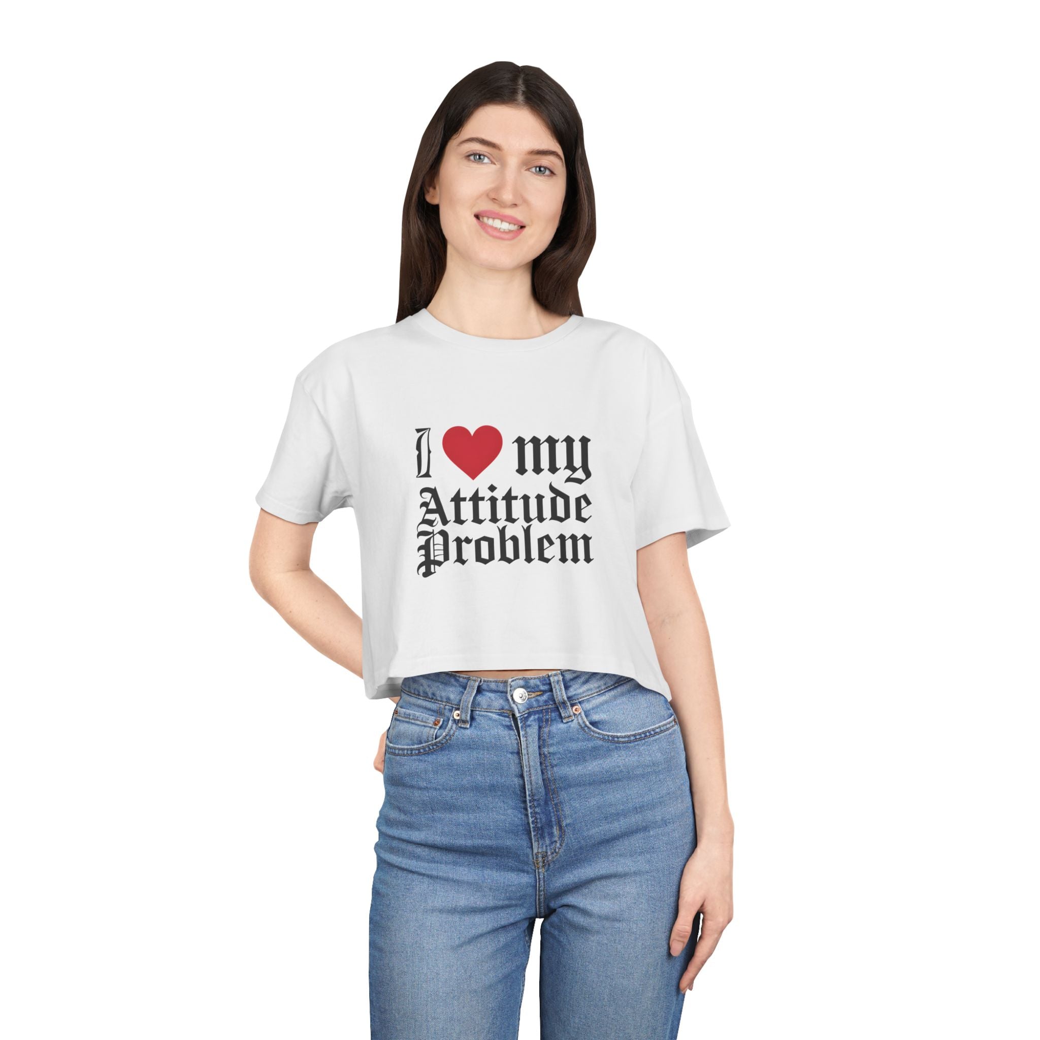 I ❤️ My Attitude Problem - Women's Crop Tee