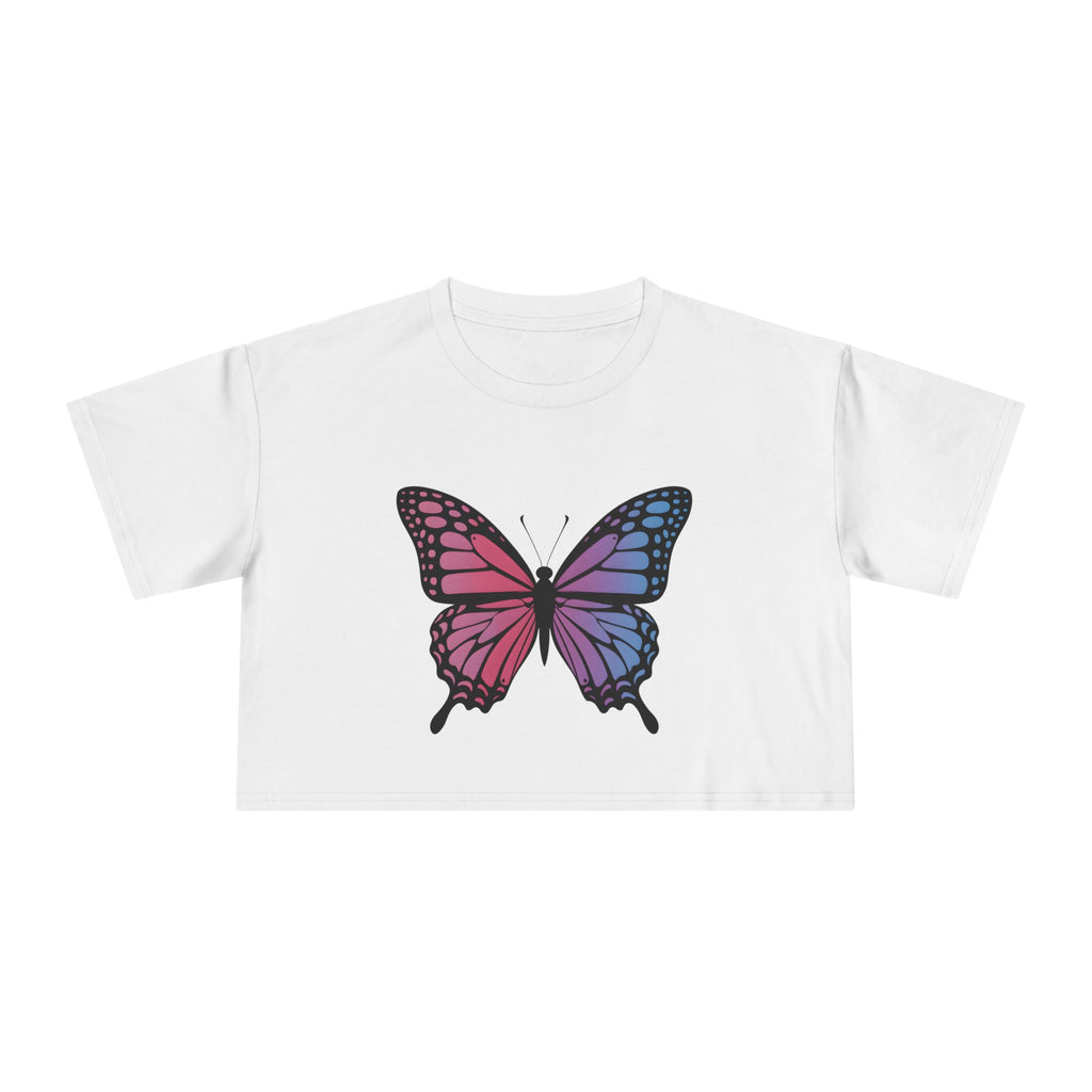 Dreamy Gradient Butterfly - Women's Crop Tee