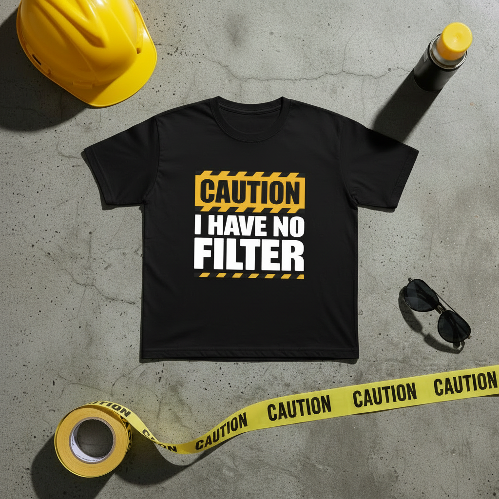 Caution No Filter - Full Tee Visible