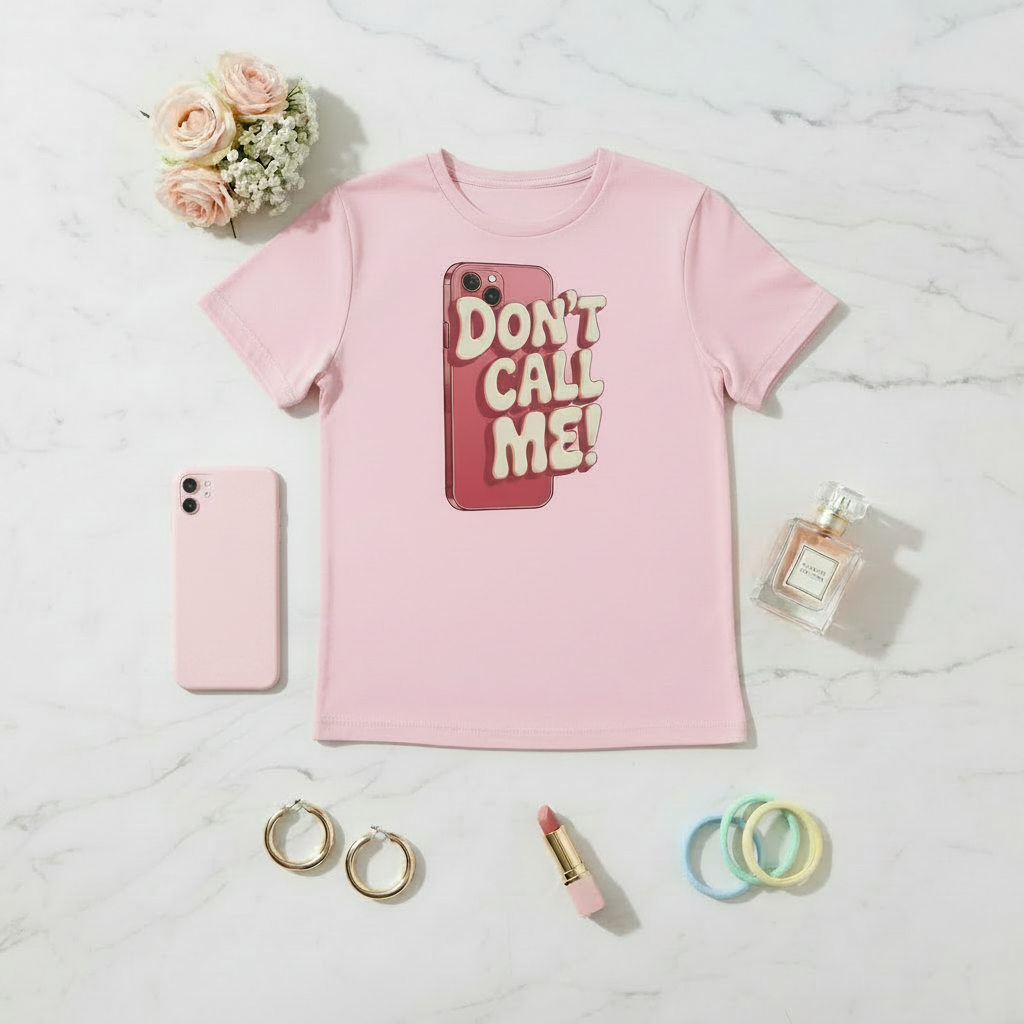 Don't Call Me Flat Lay Pink Phone