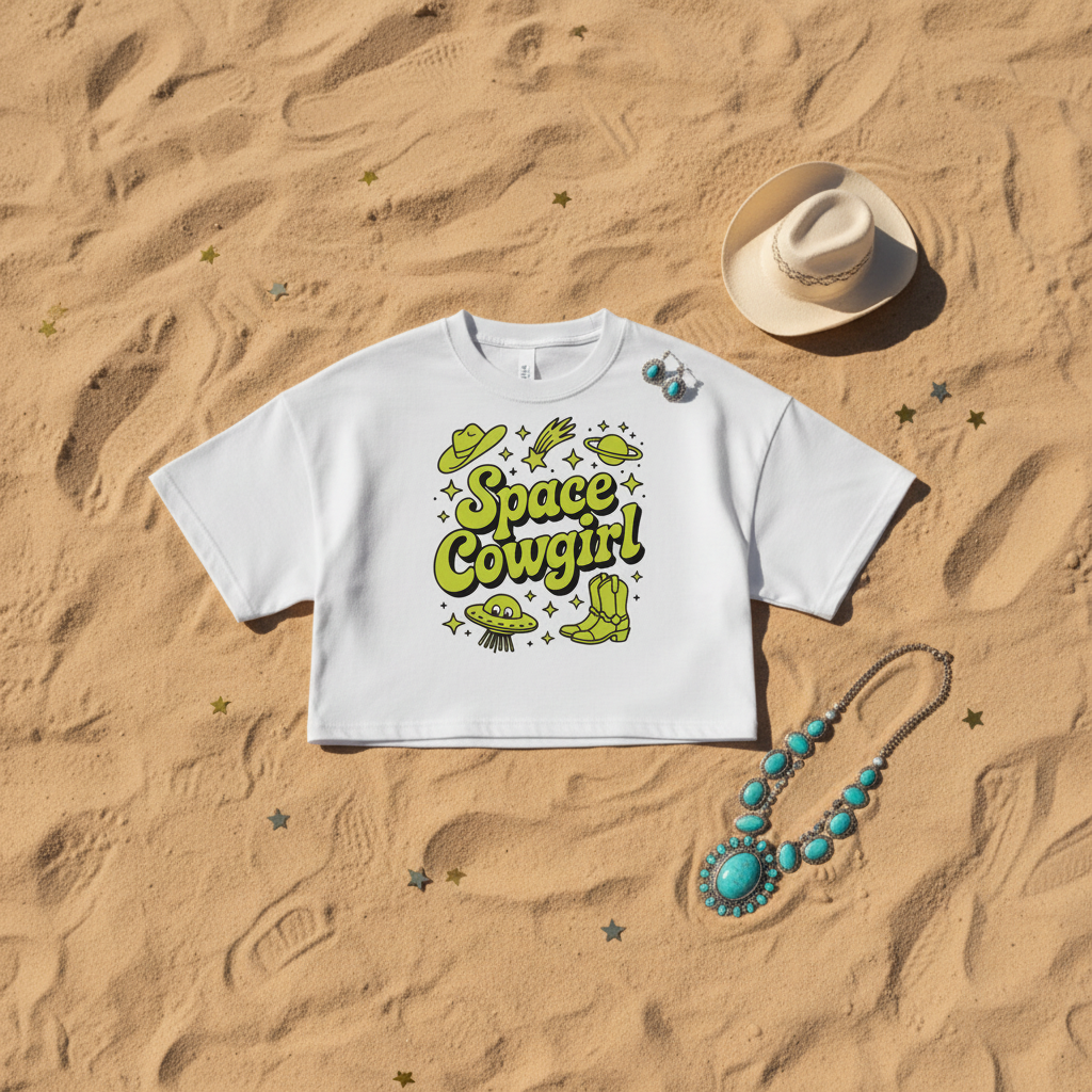 Space Cowgirl Tee - Flat Lay