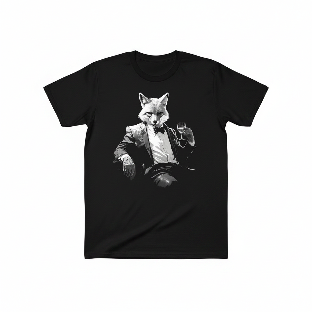 Front-facing product shot of The Bougie Fox tee on white background