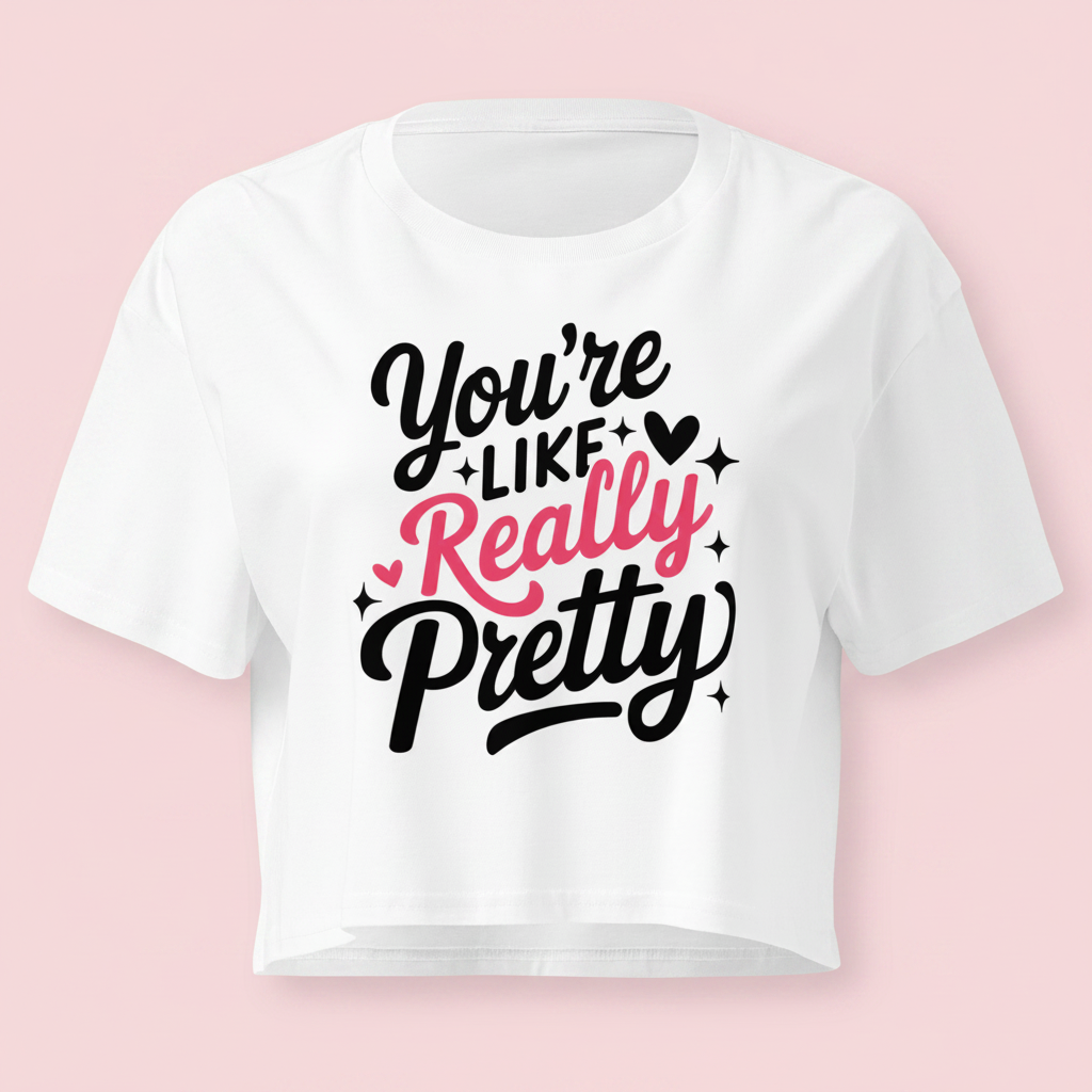 You're Like Really Pretty Crop Top - Product Mockup