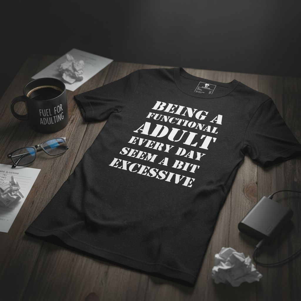 Being a Functional Adult Tee - Product Mockup