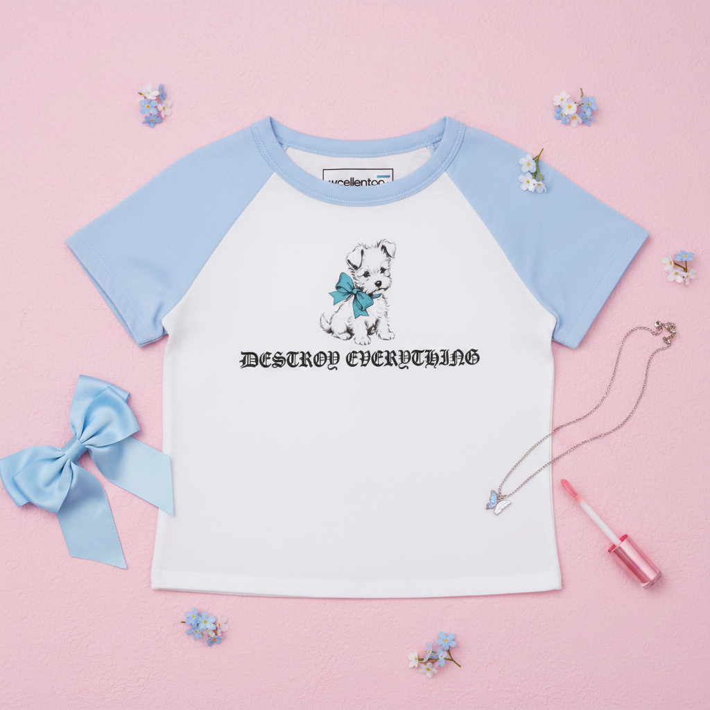 Flat lay - Destroy Everything Baby Tee