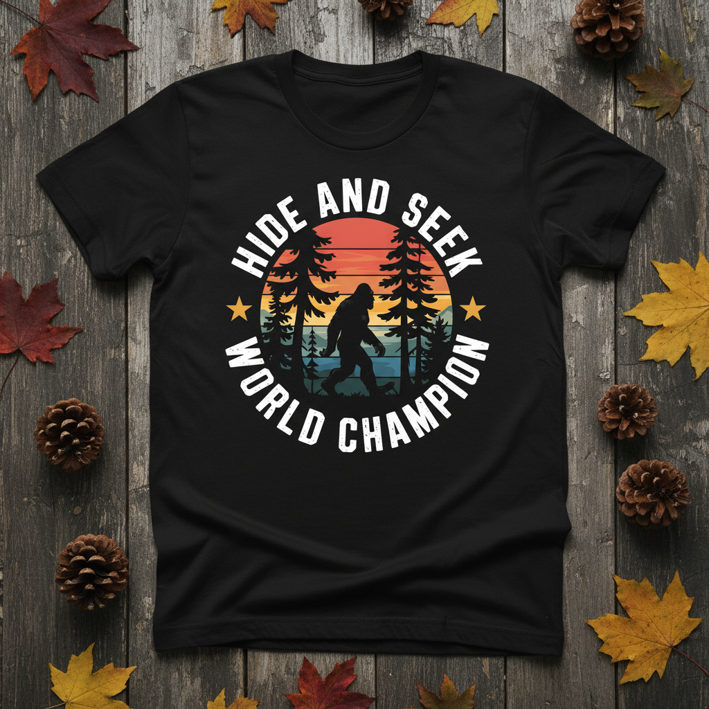 Hide & Seek Champion Bigfoot Tee - Black Product Mockup