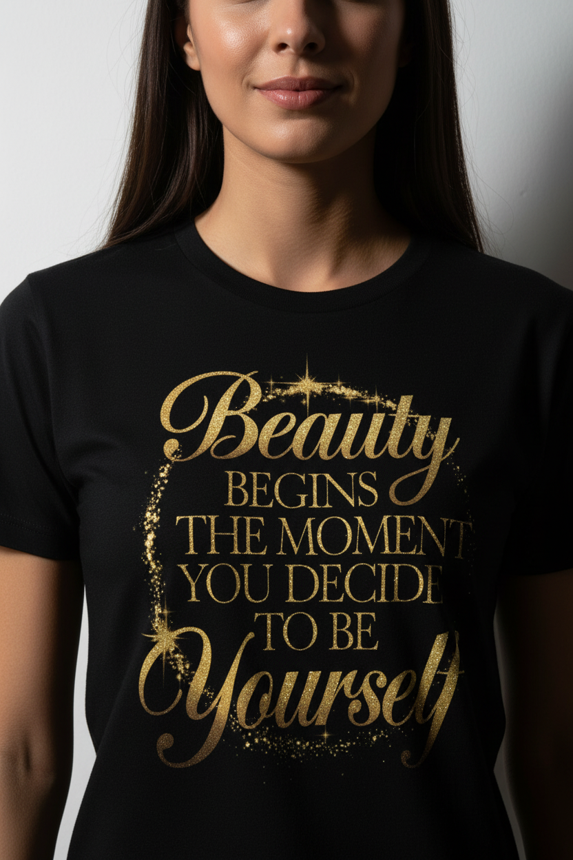 Editorial shot - Beauty Begins Graphic T-Shirt