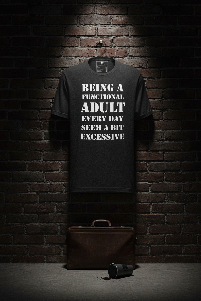 Being a Functional Adult Tee - Creative Shot
