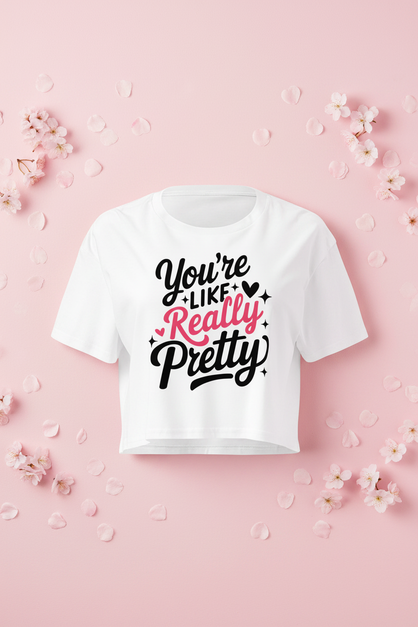 You're Like Really Pretty Crop Top - Creative Shot