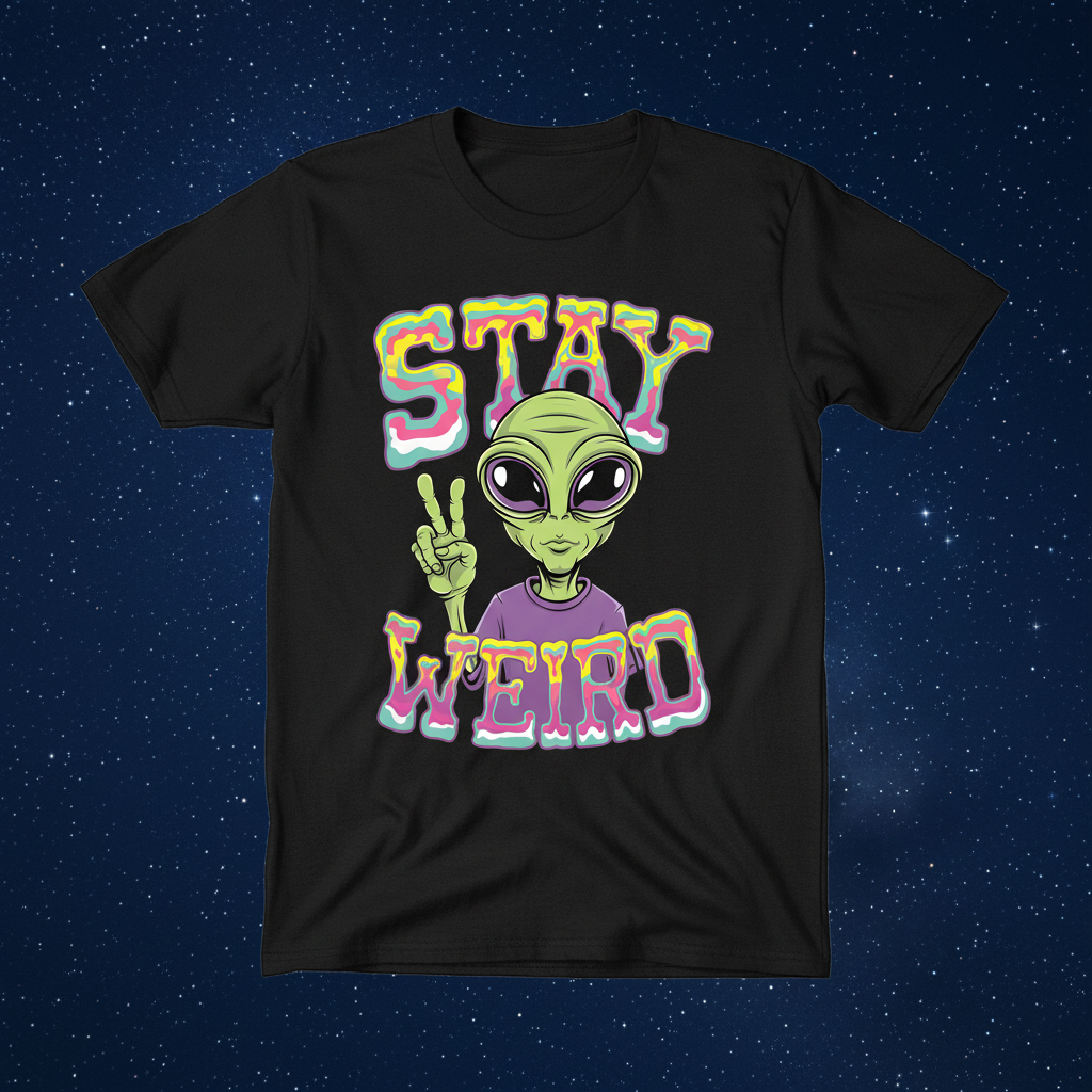 Stay Weird Alien Tee - Product Mockup