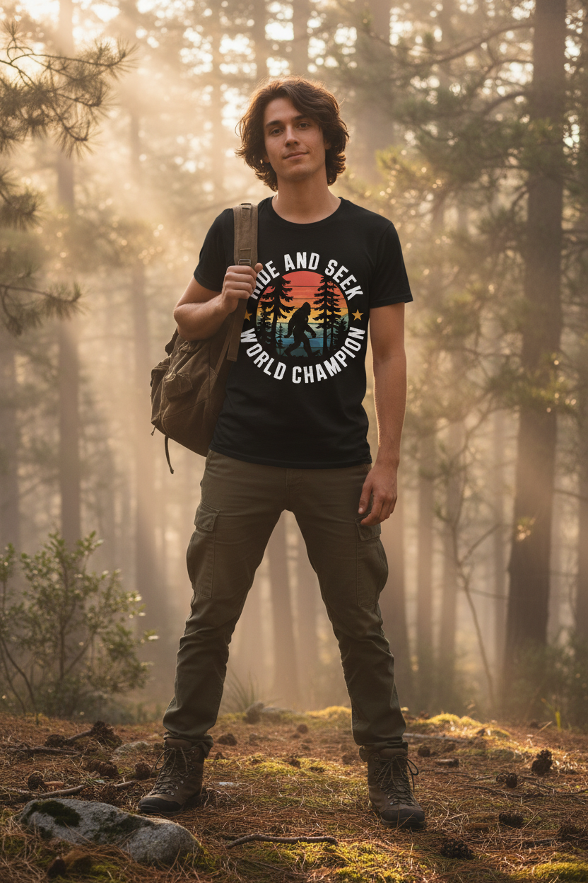 Hide & Seek Champion Bigfoot Tee - Black Model Shot