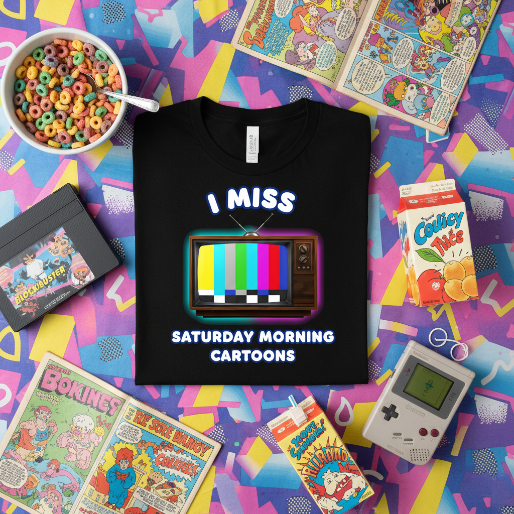 I Miss Saturday Morning Cartoons – Graphic T-Shirt 📺🥣